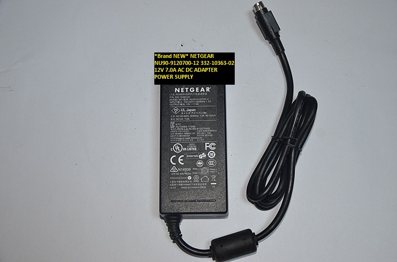 *Brand NEW* NETGEAR NU90-9120700-12 332-10363-02 12V 7.0A AC DC ADAPTER POWER SUPPLY - Click Image to Close